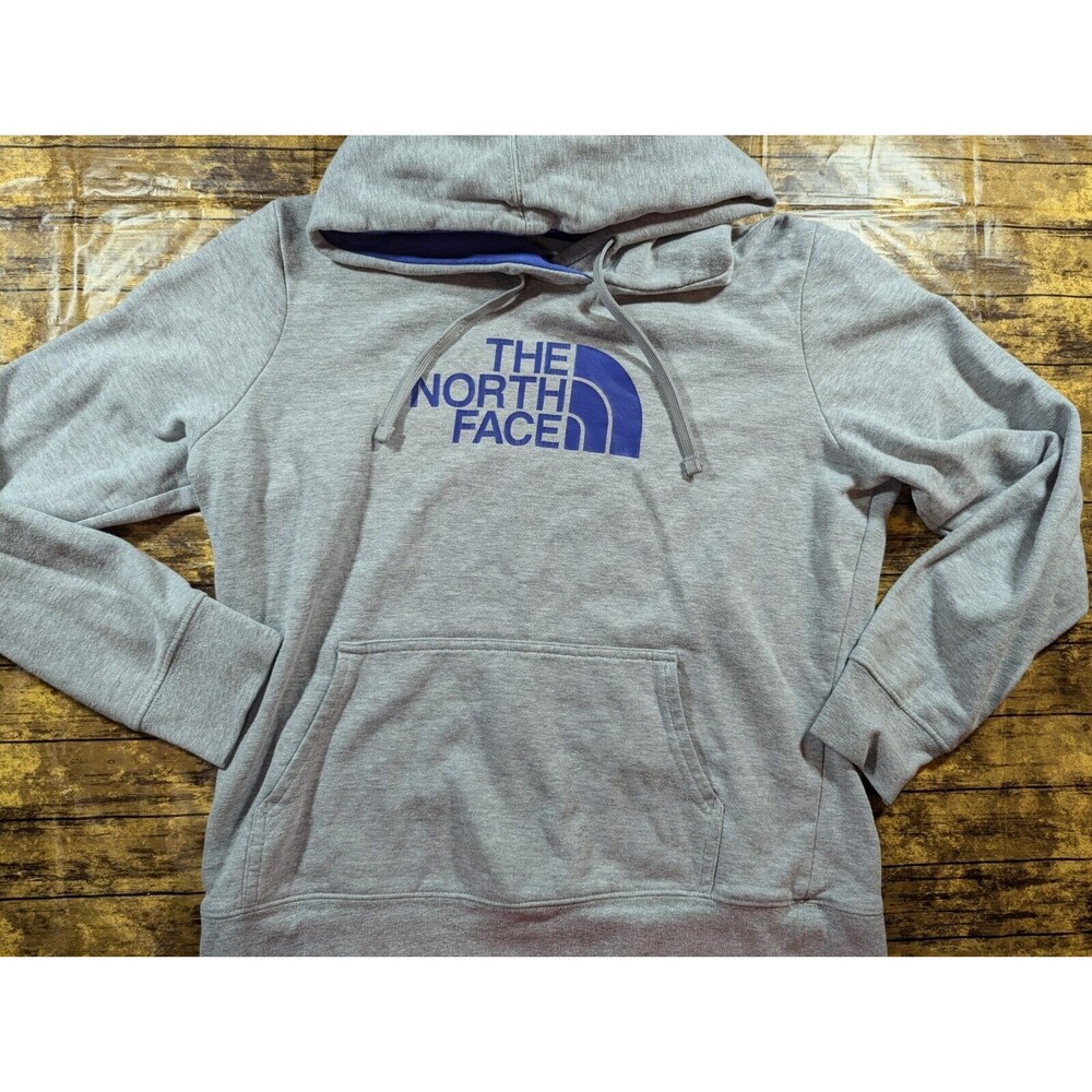 The North Face Pullover Gray Blue Sweatshirt Women’s Large Hoodie Big Logo